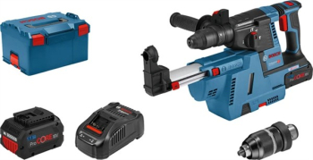 Bosch Professional GBH 18V-26 F Akku-Bohr-/Meißelhammer inkl. L-Boxx + 2 Akkus 5.5Ah + Absaugeinheit
